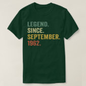 Legend Since September 1962 60th Bday Gift 60 Year Tシャツ (デザイン正面)