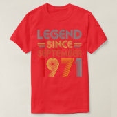 Legend Since September 1971 51st Birthday Retro 51 Tシャツ (デザイン正面)