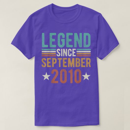 Legend Since September 2010 shirt, 12 Years Old 12 Tシャツ (デザイン正面)