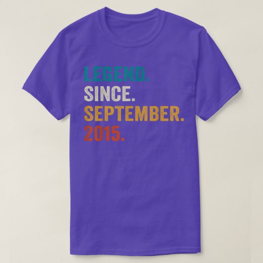 Legend Since September 2015 7th Birthday Gifts 7 Y Tシャツ (デザイン正面)