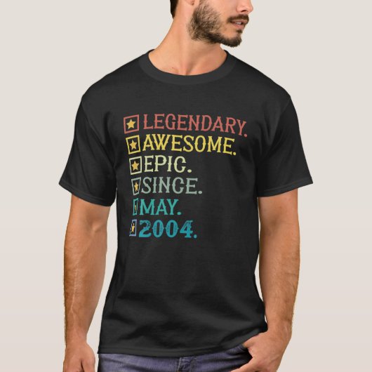 Legendary Awesome Epic Since May 2004 18Th Birthda Tシャツ (正面)