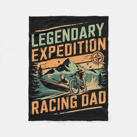Legendary Expedition Racing Dad Mountain Biking Pa フリースブランケット (正面)