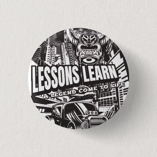 LEGENDARY GORILLA LESSONS LEARN BUTTON  缶バッジ (正面)