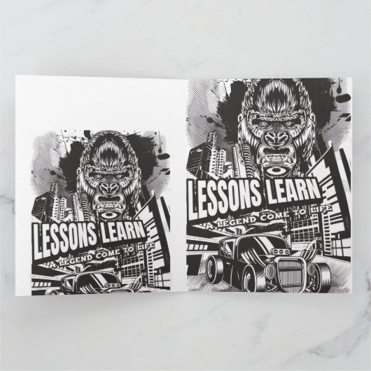 LEGENDARY GORILLA LESSONS LEARN GREETING CARD カード (内部)