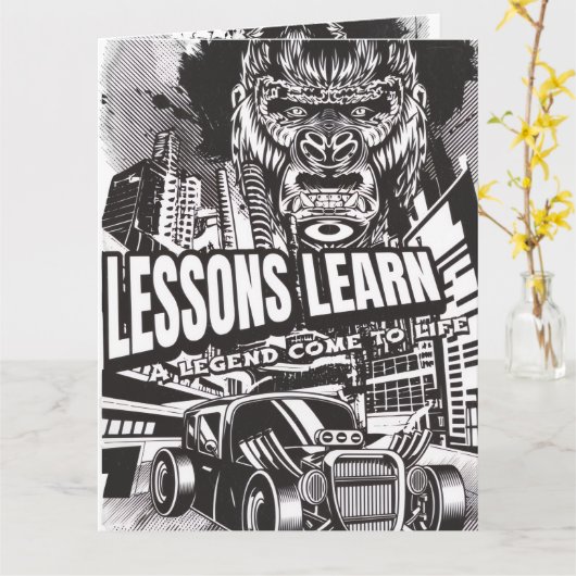 LEGENDARY GORILLA LESSONS LEARN GREETING CARD  カード (黄色い花)