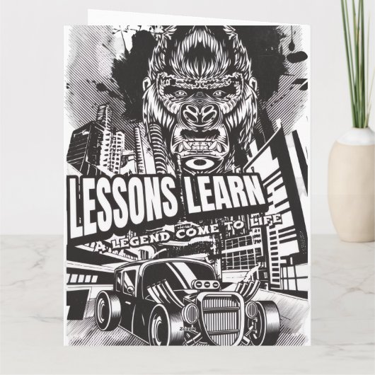 LEGENDARY GORILLA LESSONS LEARN GREETING CARD  カード (裏面)