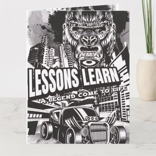 LEGENDARY GORILLA LESSONS LEARN GREETING CARD カード (正面)