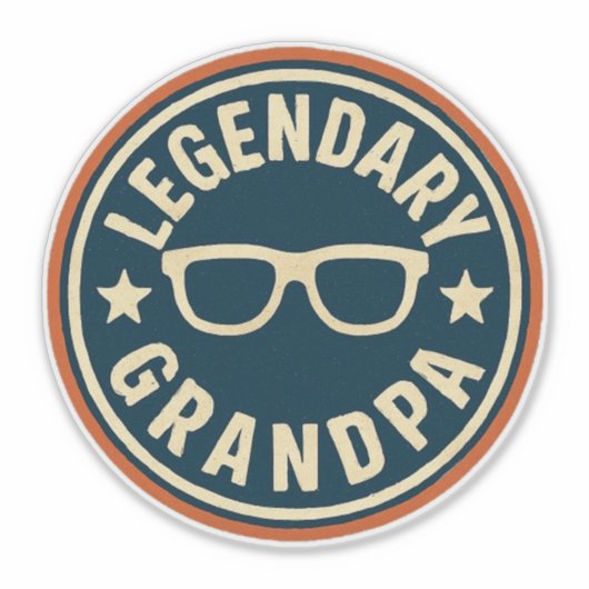 legendary grandpa retro badge シール (正面)