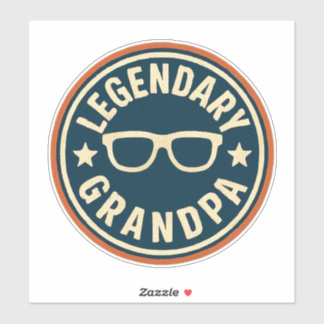 legendary grandpa retro badge シール