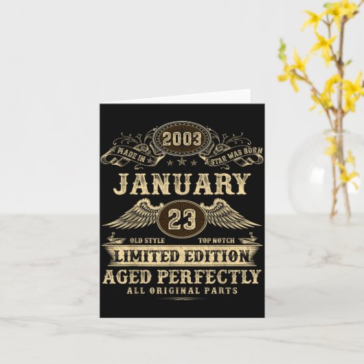 Legendary Man Born January 2003 23rd Birthday  カード (黄色い花)