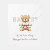 Legendary Red Belt Judo Bear フリースブランケット (正面)