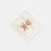 Legendary Red Belt Judo Bear – Baby Shower スタンダードカクテルナプキン (角)