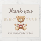 Legendary Red Belt Judo Bear – Baby Shower スパークリングワインラベル (シングルラベル)