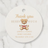 Legendary Red Belt Judo Bear – Baby Shower フェイバータグ (正面)