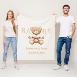 Legendary Red Belt Judo Bear – Baby Shower フリースブランケット