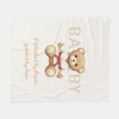 Legendary Red Belt Judo Bear – Baby Shower フリースブランケット (正面(横))