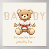Legendary Red Belt Judo Bear – Baby Shower  ポスター (正面)