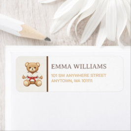 Legendary Red Belt Judo Bear – Baby Shower ラベル