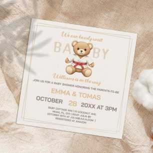 Legendary Red Belt Judo Bear – Baby Shower 招待状