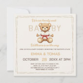 Legendary Red Belt Judo Bear – Baby Shower 招待状 (正面)