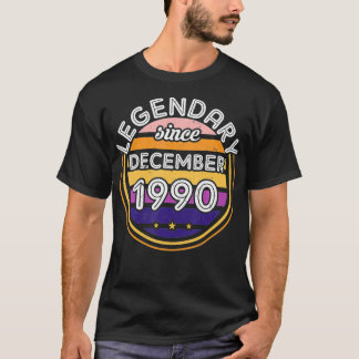 Legendary Since Bday December 1990 Vintage 30th Bi Tシャツ