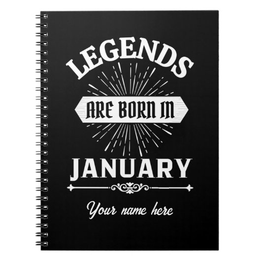 Legends Are Born In January ノートブック (正面)