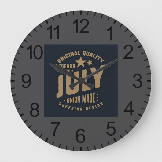 Legends Are Born in July Original Quality ラージ壁時計 (正面)