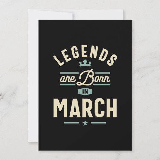 Legends Are Born in March - Birthday in March 招待状 (正面)