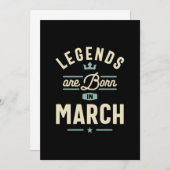 Legends Are Born in March - Birthday in March 招待状 (正面/裏面)