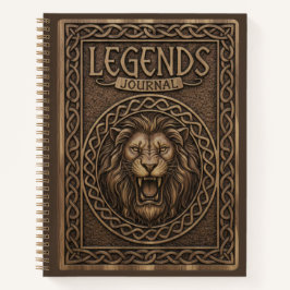 Legends Journal Lion King Wood Carved Journal ノートブック