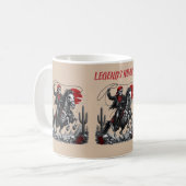 LEGENDS NEVER DIE - スケルトンカウボーイの馬乗りデザイン コーヒーマグカップ (正面左)