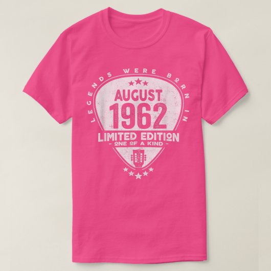 Legends Were Born In August 1962Guitar 2077 Tシャツ (デザイン正面)