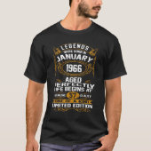 Legends were born in January 1966 birthday Tシャツ (正面)