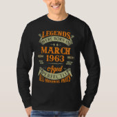 Legends Were Born In March 1963 Tシャツ (正面)
