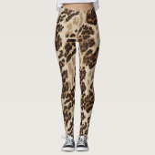 Legging Animal Print Beige Estampado レギンス (正面)