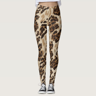 Legging Animal Print Beige Estampado レギンス