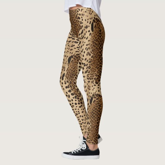 Legging Animal Print Beige Leopardo レギンス (左)