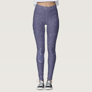 Legging Azul Noche con Líneas y Garabatos Cósmicos レギンス