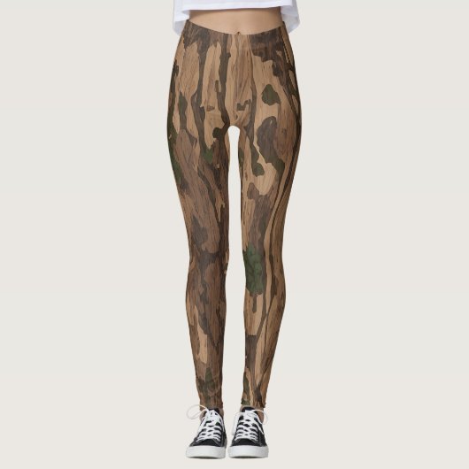 Legging Camo Madera - Diseño y Estilo Único レギンス (正面)