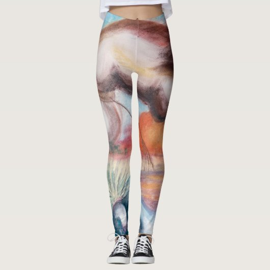 Legging : Cappuera with a Crane レギンス (正面)