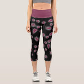 Legging Capri Taille Haute Fées Violettes et Fond  カプリレギンス (正面)