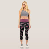 Legging Capri Taille Haute Fées Violettes et Fond  カプリレギンス (正面)