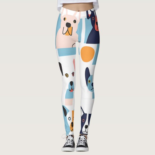 legging chiens style picasso レギンス (正面)