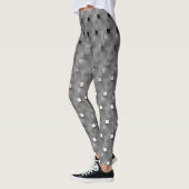 Legging cinza, retângulos, quadros branco e preto レギンス (左)