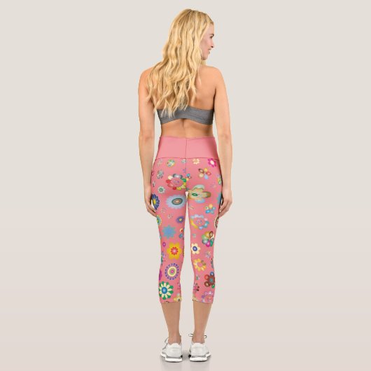 Legging court multi fleurs カプリレギンス (裏面)