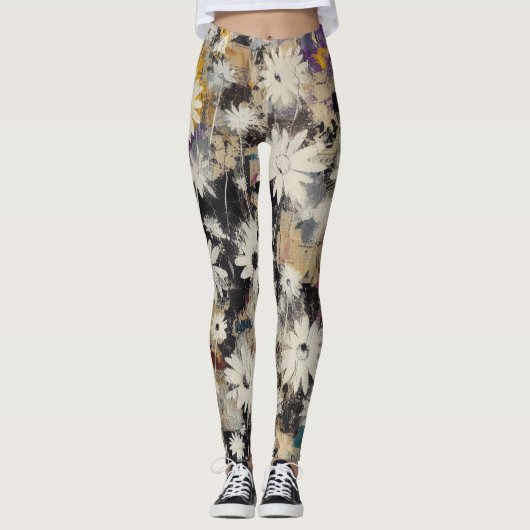 Legging Destroyed Floral Collage レギンス (正面)