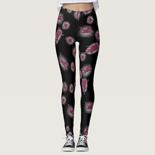 Legging Femme Noir Mystique – Silhouettes de Fées レギンス (正面)