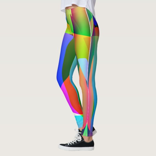 Legging Long Abstrait Multicolore レギンス (左)
