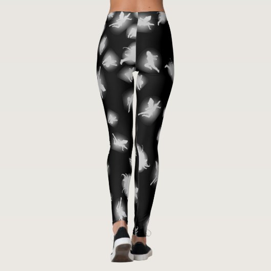 Legging Noir Fées Blanches – Design Contrasté & Si レギンス (裏面)