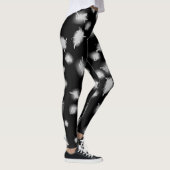 Legging Noir Fées Blanches – Design Contrasté & Si レギンス (右)